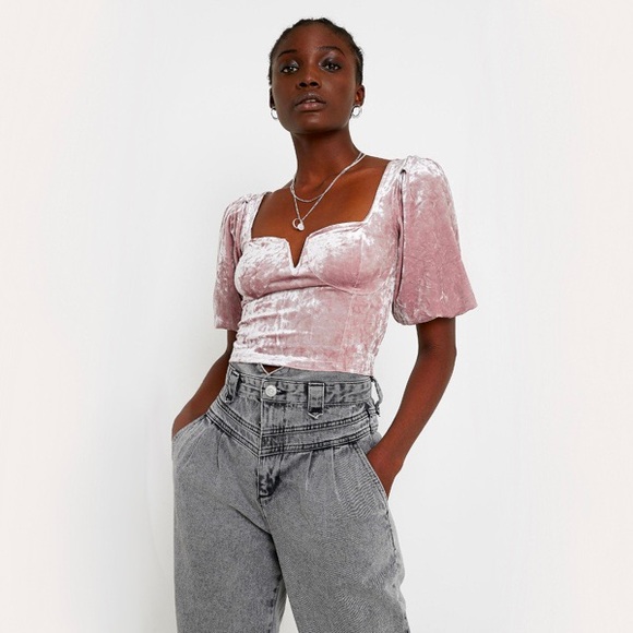 URBAN OUTFITTERS Pink Velvet Bustier Top - Picture 11 of 11